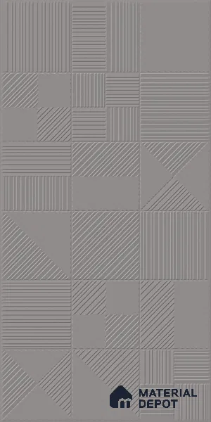 Grey Punch Wall Tile TL 07428 F Prestige Royal Triad Elemento Grigio 4 ft x 2 ft Vitrified Matte Finish - 9 mm |  Suitable for Living Room, Bedroom, Bathroom (Sample)