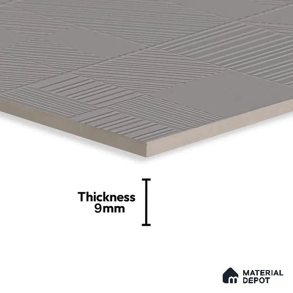Grey Punch Wall Tile TL 07428 F Prestige Royal Triad Elemento Grigio 4 ft x 2 ft Vitrified Matte Finish - 9 mm |  Suitable for Living Room, Bedroom, Bathroom (Sample)