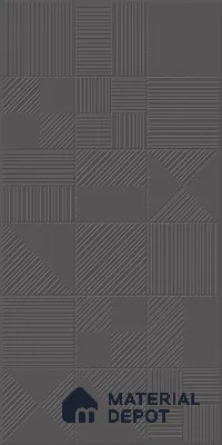 Black Punch Wall Tile TL 07428 H Prestige Royal Triad Elemento Nero 4 ft x 2 ft Vitrified Matte Finish - 9 mm |  Suitable for Living Room, Bedroom, Bathroom (Sample)