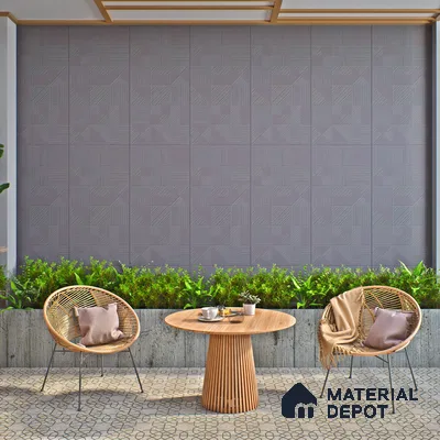 Black Punch Wall Tile TL 07428 H Prestige Royal Triad Elemento Nero 4 ft x 2 ft Vitrified Matte Finish - 9 mm |  Suitable for Living Room, Bedroom, Bathroom (Sample)