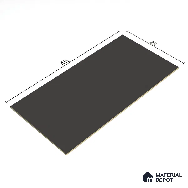 Black Plain Floor & Wall Tile TL 07428 I  Royal Elemento Black 4 ft x 2 ft Full Body Vitrified Matte Finish - 9 mm |  Suitable for Living Room, Bedroom, Bathroom (Sample)
