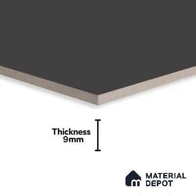 Black Plain Floor & Wall Tile TL 07428 I  Royal Elemento Black 4 ft x 2 ft Full Body Vitrified Matte Finish - 9 mm |  Suitable for Living Room, Bedroom, Bathroom (Sample)