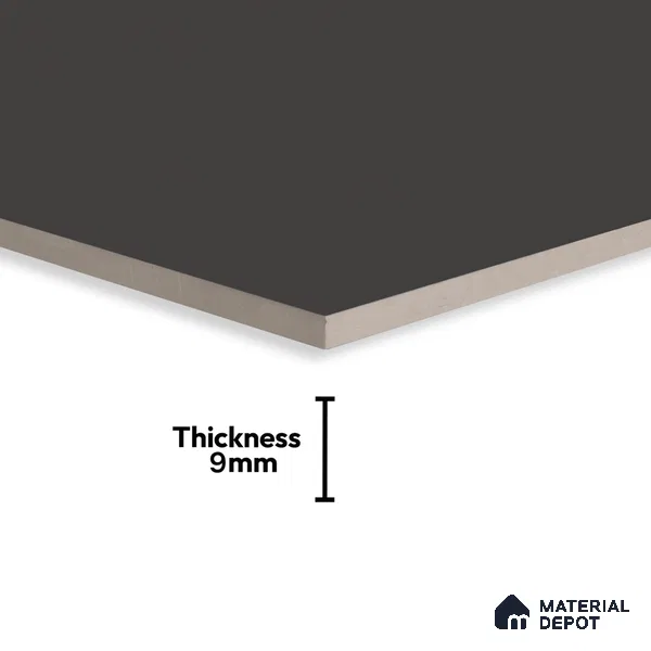 Black Plain Floor & Wall Tile TL 07428 I  Royal Elemento Black 4 ft x 2 ft Full Body Vitrified Matte Finish - 9 mm |  Suitable for Living Room, Bedroom, Bathroom (Sample)
