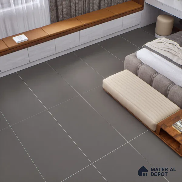 Black Plain Floor & Wall Tile TL 07428 I  Royal Elemento Black 4 ft x 2 ft Full Body Vitrified Matte Finish - 9 mm |  Suitable for Living Room, Bedroom, Bathroom (Sample)