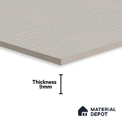 Grey Punch Wall Tile TL 07428 L Prestige Royal Triad Elemento Gris 4 ft x 2 ft Vitrified Matte Finish - 9 mm |  Suitable for Living Room, Bedroom, Bathroom (Sample)