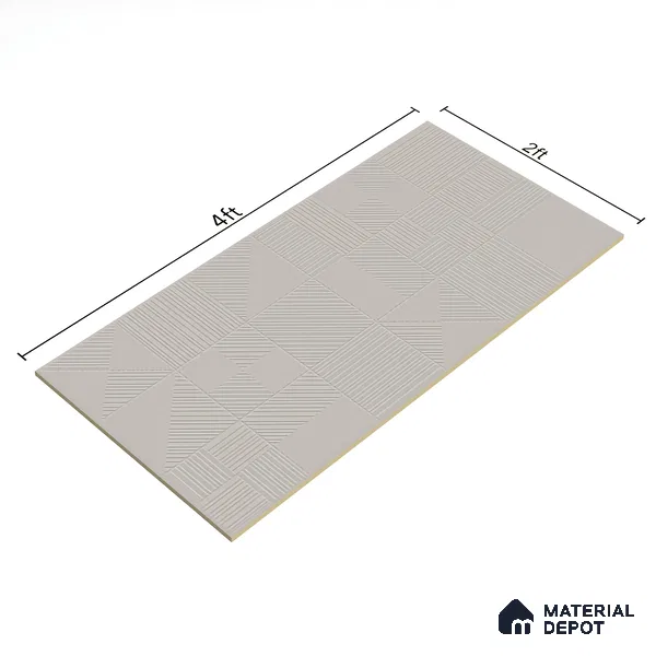 Grey Punch Wall Tile TL 07428 L Prestige Royal Triad Elemento Gris 4 ft x 2 ft Vitrified Matte Finish - 9 mm |  Suitable for Living Room, Bedroom, Bathroom (Sample)