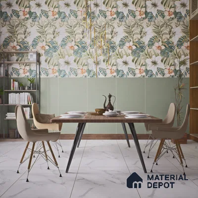 Green Plain Floor & Wall Tile TL 07428  Royal Elemento Kota 4 ft x 2 ft Vitrified Matte Finish - 9 mm |  Suitable for Living Room, Bedroom, Bathroom
