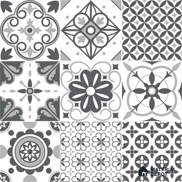 Moroccan Floor Tile TL 10475 20 inch x 20 inch - Vitrified Matte Finish -12 mm | Suitable for Parking, Balcony & Terrace | Pattern Alignment May Vary | 2-3 mm Spacer is Mandatory