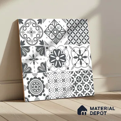 Moroccan Floor Tile   TL 10475  20 inch x 20 inch - Vitrified Matte Finish -12 mm | Suitable for Parking, Balcony & Terrace | Pattern Alignment May Vary | 2-3 mm Spacer is Mandatory