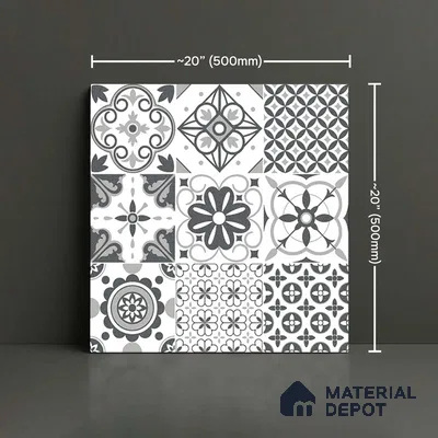 Moroccan Floor Tile   TL 10475  20 inch x 20 inch - Vitrified Matte Finish -12 mm | Suitable for Parking, Balcony & Terrace | Pattern Alignment May Vary | 2-3 mm Spacer is Mandatory