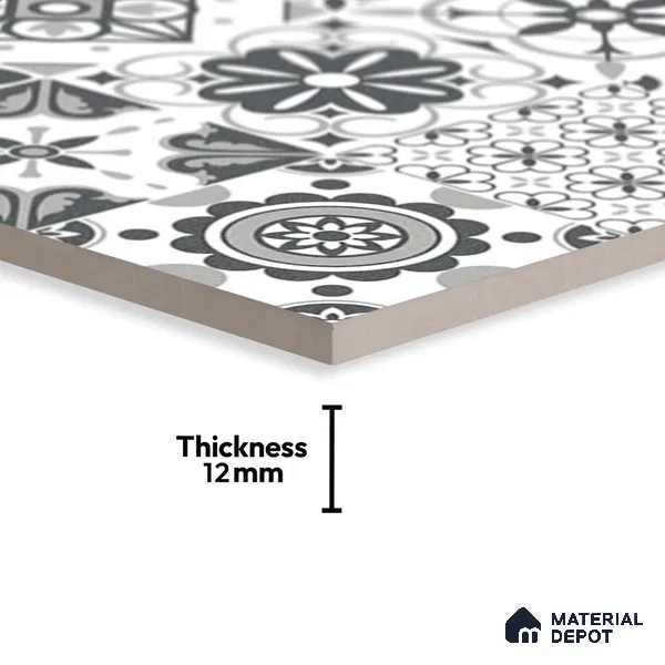 Moroccan Floor Tile TL 10475 20 inch x 20 inch - Vitrified Matte Finish -12 mm | Suitable for Parking, Balcony & Terrace | Pattern Alignment May Vary | 2-3 mm Spacer is Mandatory