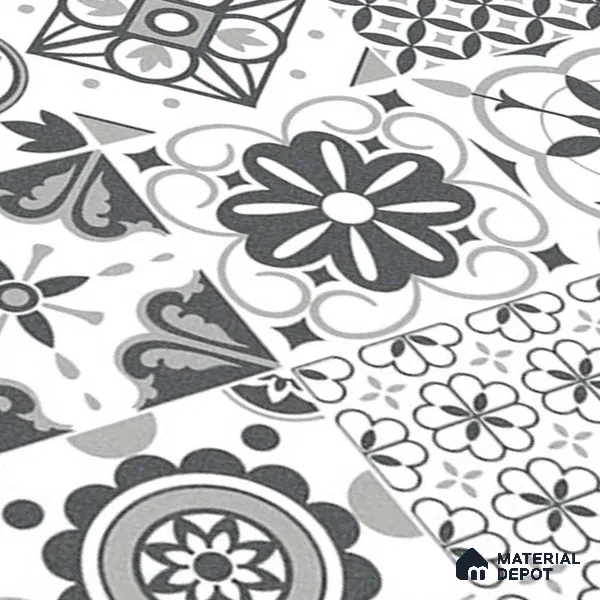 Moroccan Floor Tile TL 10475 20 inch x 20 inch - Vitrified Matte Finish -12 mm | Suitable for Parking, Balcony & Terrace | Pattern Alignment May Vary | 2-3 mm Spacer is Mandatory