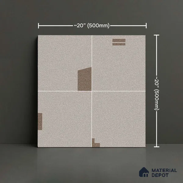 Stone Floor Tile   TL 10481  20 inch x 20 inch - Vitrified Matte Finish -12 mm | Suitable for Parking, Balcony & Terrace | Pattern Alignment May Vary | 2-3 mm Spacer is Mandatory