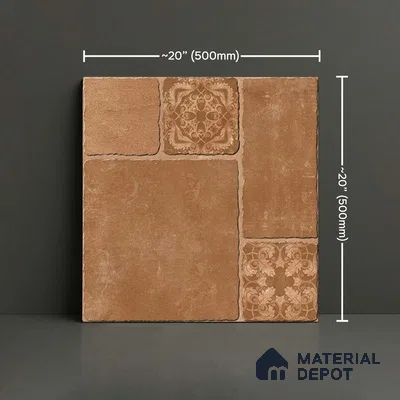 Stone Floor Tile   TL 10482  20 inch x 20 inch - Vitrified Matte Finish -12 mm | Suitable for Parking, Balcony & Terrace | Pattern Alignment May Vary | 2-3 mm Spacer is Mandatory