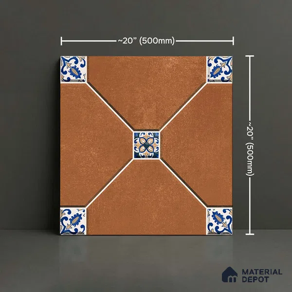 Stone Floor Tile   TL 10485  20 inch x 20 inch - Vitrified Matte Finish -12 mm | Suitable for Parking, Balcony & Terrace | Pattern Alignment May Vary | 2-3 mm Spacer is Mandatory
