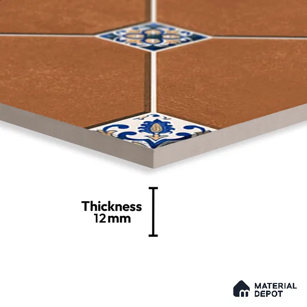 Stone Floor Tile   TL 10485  20 inch x 20 inch - Vitrified Matte Finish -12 mm | Suitable for Parking, Balcony & Terrace | Pattern Alignment May Vary | 2-3 mm Spacer is Mandatory