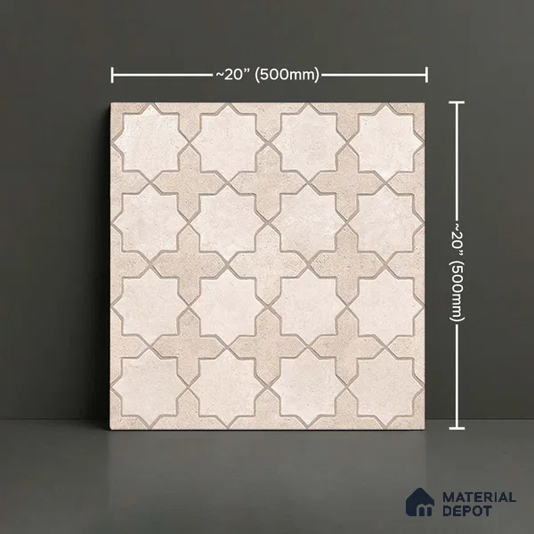 Stone Floor Tile   TL 10483 B  20 inch x 20 inch - Vitrified Matte Finish -12 mm | Suitable for Parking, Balcony & Terrace | Pattern Alignment May Vary | 2-3 mm Spacer is Mandatory