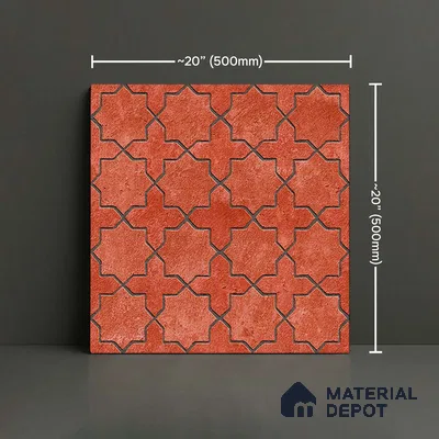 Stone Floor Tile   TL 10483  20 inch x 20 inch - Vitrified Matte Finish -12 mm | Suitable for Parking, Balcony & Terrace | Pattern Alignment May Vary | 2-3 mm Spacer is Mandatory