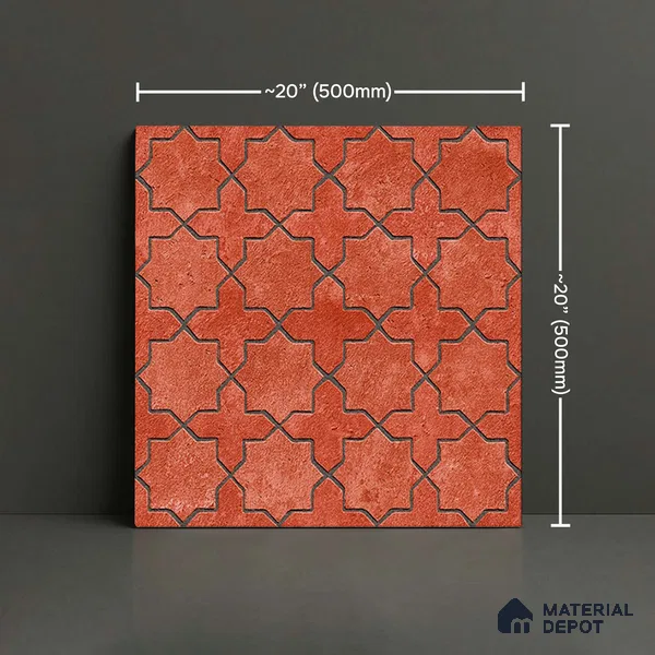 Stone Floor Tile   TL 10483  20 inch x 20 inch - Vitrified Matte Finish -12 mm | Suitable for Parking, Balcony & Terrace | Pattern Alignment May Vary | 2-3 mm Spacer is Mandatory