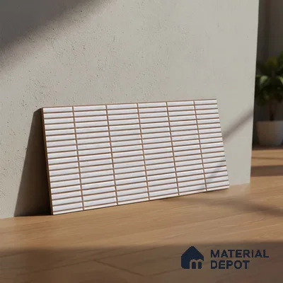 Subway Look Wall Tile TL 10373 C Mendila Silver 24 x 12 inch Matte Finish Ceramic Tile - 9 mm | Suitable For Bathroom, Kitchen & Dining Area | Please Expect a Slight Variation of Pattern
