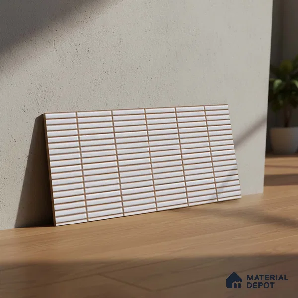 Subway Look Wall Tile TL 10373 C Mendila Silver 24 x 12 inch Matte Finish Ceramic Tile - 9 mm | Suitable For Bathroom, Kitchen & Dining Area | Please Expect a Slight Variation of Pattern