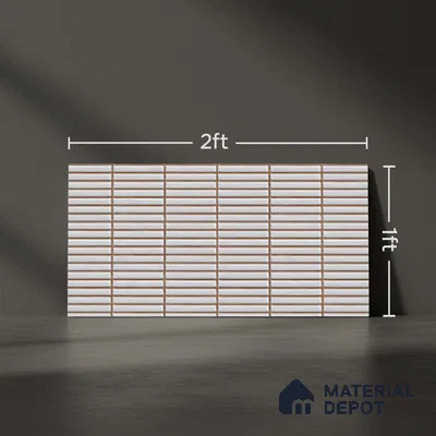 Subway Look Wall Tile TL 10373 C Mendila Silver 24 x 12 inch Matte Finish Ceramic Tile - 9 mm | Suitable For Bathroom, Kitchen & Dining Area | Please Expect a Slight Variation of Pattern