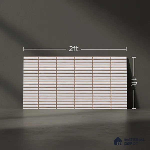 Subway Look Wall Tile TL 10373 C Mendila Silver 24 x 12 inch Matte Finish Ceramic Tile - 9 mm | Suitable For Bathroom, Kitchen & Dining Area | Please Expect a Slight Variation of Pattern