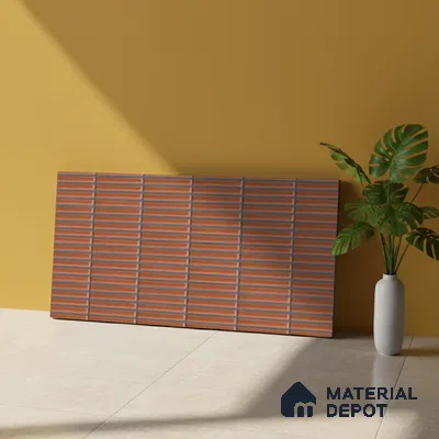 Subway Look Wall Tile TL 10373 E Mendila Clay 24 x 12 inch Matte Finish Ceramic Tile - 9 mm | Suitable for Kitchen, Bathroom & Dining Area | Please Expect a Slight Variation of Pattern