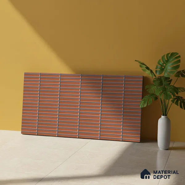 Subway Look Wall Tile TL 10373 E Mendila Clay 24 x 12 inch Matte Finish Ceramic Tile - 9 mm | Suitable for Kitchen, Bathroom & Dining Area | Please Expect a Slight Variation of Pattern