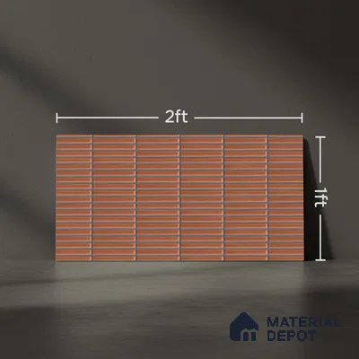 Subway Look Wall Tile TL 10373 E Mendila Clay 24 x 12 inch Matte Finish Ceramic Tile - 9 mm | Suitable for Kitchen, Bathroom & Dining Area | Please Expect a Slight Variation of Pattern