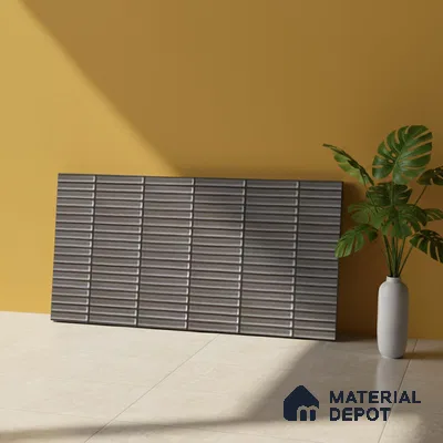 Subway Look Wall Tile TL 10373 G Mendila Smoke 24 x 12 inch Matte Finish Ceramic Tile - 9 mm | Suitable for Kitchen, Bathroom & Dining Area | Please Expect a Slight Variation of Pattern
