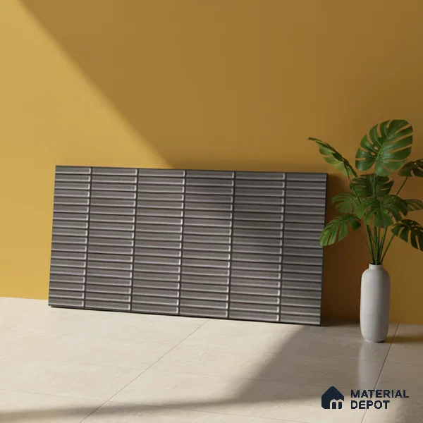 Subway Look Wall Tile TL 10373 G Mendila Smoke 24 x 12 inch Matte Finish Ceramic Tile - 9 mm | Suitable for Kitchen, Bathroom & Dining Area | Please Expect a Slight Variation of Pattern