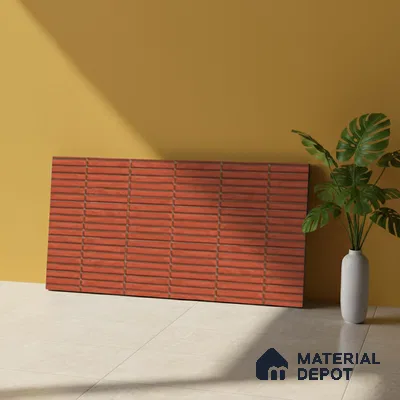 Subway Look Wall Tile TL 10373 Mendila Red 24 x 12 inch Matte Finish Ceramic Tile - 9 mm | Suitable for Kitchen, Bathroom & Dining Area | Please Expect a Slight Variation of Pattern