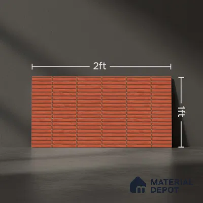 Subway Look Wall Tile TL 10373 Mendila Red 24 x 12 inch Matte Finish Ceramic Tile - 9 mm | Suitable for Kitchen, Bathroom & Dining Area | Please Expect a Slight Variation of Pattern