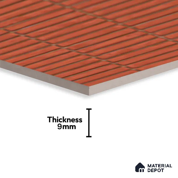 Subway Look Wall Tile TL 10373 Mendila Red 24 x 12 inch Matte Finish Ceramic Tile - 9 mm | Suitable for Kitchen, Bathroom & Dining Area | Please Expect a Slight Variation of Pattern