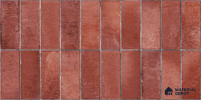 Subway Look Floor Tile TL 10372 B Artistic clay 24 x 12 inch Glossy Finish Ceramic Tile - 9 mm | Suitable For Bathroom, Kitchen & Dining Area | Please Expect a Slight Variation of Pattern