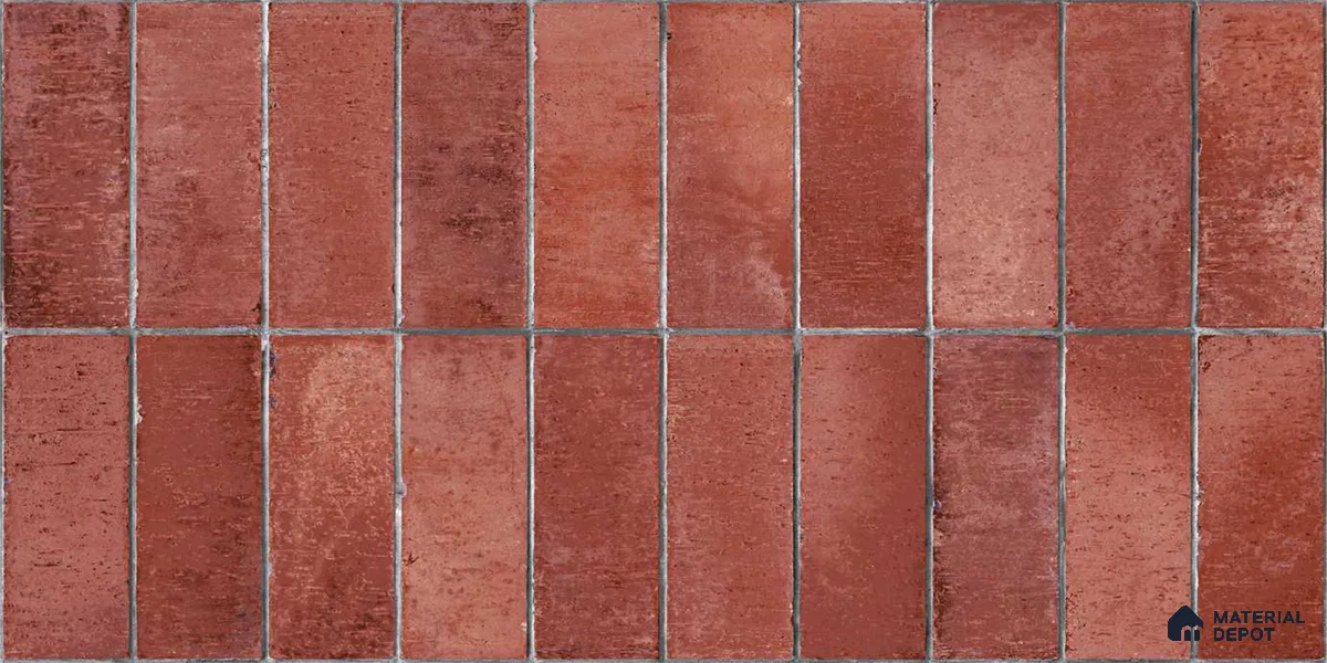 Subway Look Floor Tile TL 10372 B Artistic clay 24 x 12 inch Glossy Finish Ceramic Tile - 9 mm | Suitable For Bathroom, Kitchen & Dining Area | Please Expect a Slight Variation of Pattern