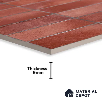 Subway Look Floor Tile TL 10372 B Artistic clay 24 x 12 inch Glossy Finish Ceramic Tile - 9 mm | Suitable For Bathroom, Kitchen & Dining Area | Please Expect a Slight Variation of Pattern