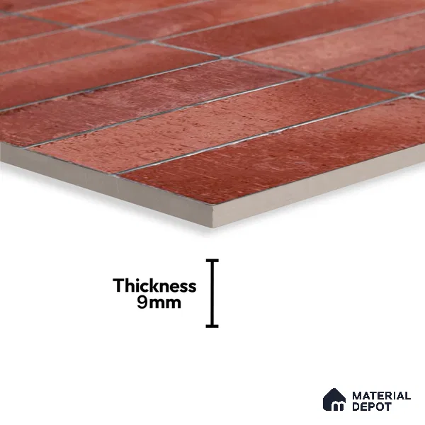 Subway Look Floor Tile TL 10372 B Artistic clay 24 x 12 inch Glossy Finish Ceramic Tile - 9 mm | Suitable For Bathroom, Kitchen & Dining Area | Please Expect a Slight Variation of Pattern