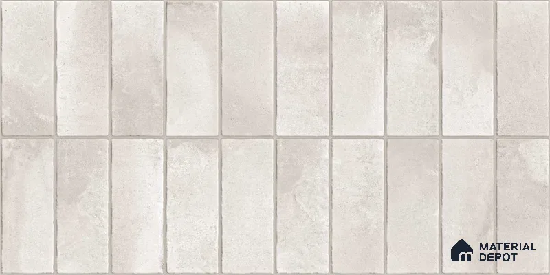 Subway Look Floor Tile TL 10372 C Artistic snowy 24 x 12 inch Glossy Finish Ceramic Tile - 9 mm | Suitable for Kitchen, Bathroom & Dining Area | Please Expect a Slight Variation of Pattern