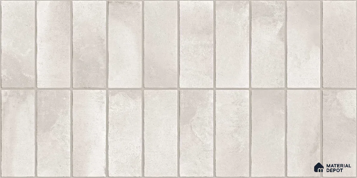 Subway Look Floor Tile TL 10372 C Artistic snowy 24 x 12 inch Glossy Finish Ceramic Tile - 9 mm | Suitable for Kitchen, Bathroom & Dining Area | Please Expect a Slight Variation of Pattern