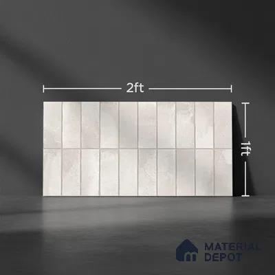 Subway Look Floor Tile TL 10372 C Artistic snowy 24 x 12 inch Glossy Finish Ceramic Tile - 9 mm | Suitable for Kitchen, Bathroom & Dining Area | Please Expect a Slight Variation of Pattern