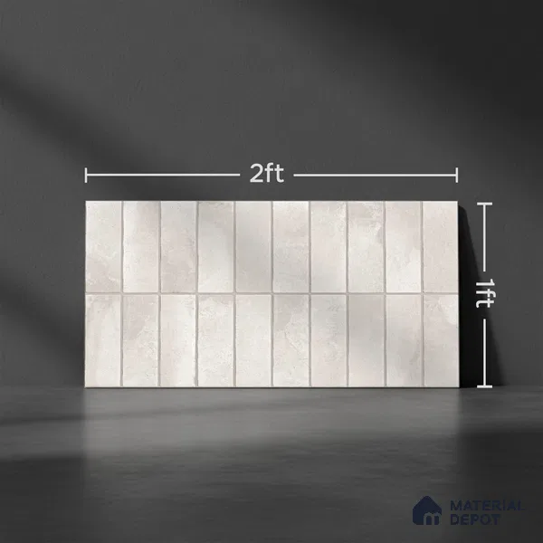 Subway Look Floor Tile TL 10372 C Artistic snowy 24 x 12 inch Glossy Finish Ceramic Tile - 9 mm | Suitable for Kitchen, Bathroom & Dining Area | Please Expect a Slight Variation of Pattern