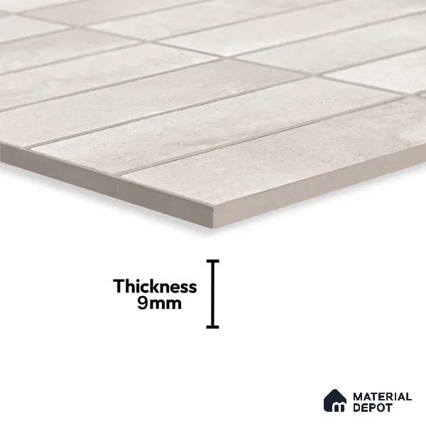 Subway Look Floor Tile TL 10372 C Artistic snowy 24 x 12 inch Glossy Finish Ceramic Tile - 9 mm | Suitable for Kitchen, Bathroom & Dining Area | Please Expect a Slight Variation of Pattern