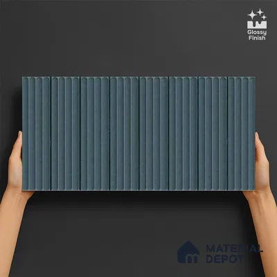 TL 10162 B Quimper Aqua HL 24 x 12 inch Glossy Finish  Ceramic Tile - 9 mm | Please Expect a Slight Variation of Pattern