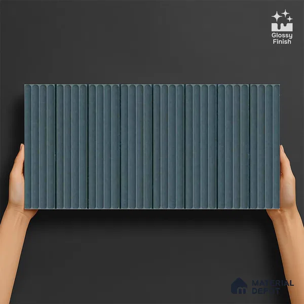 TL 10162 B Quimper Aqua HL 24 x 12 inch Glossy Finish Ceramic Tile - 9 mm | Please Expect a Slight Variation of Pattern