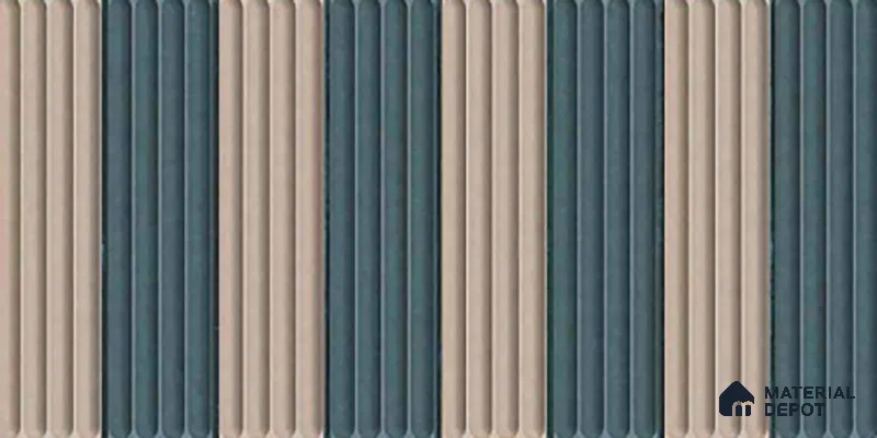 TL 10162 C Quimper Aqua Mix HL 24 x 12 inch Glossy Finish  Ceramic Tile - 9 mm | Please Expect a Slight Variation of Pattern