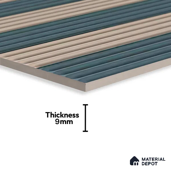TL 10162 C Quimper Aqua Mix HL 24 x 12 inch Glossy Finish Ceramic Tile - 9 mm | Please Expect a Slight Variation of Pattern