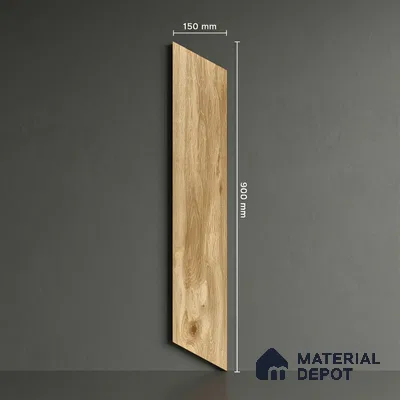 Wood Look Floor Tile TL 10724 Chevron Oaklore Beige 3 ft x 6 inch Matte Finish Porcelain Tile - 9 mm | Random 6 | Suitable For living Room, Bedroom, Bathroom | 2-3 mm Spacer is Mandatory