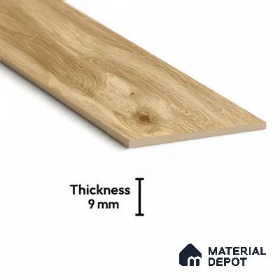 Wood Look Floor Tile TL 10724 Chevron Oaklore Beige 3 ft x 6 inch Matte Finish Porcelain Tile - 9 mm | Random 6 | Suitable For living Room, Bedroom, Bathroom | 2-3 mm Spacer is Mandatory